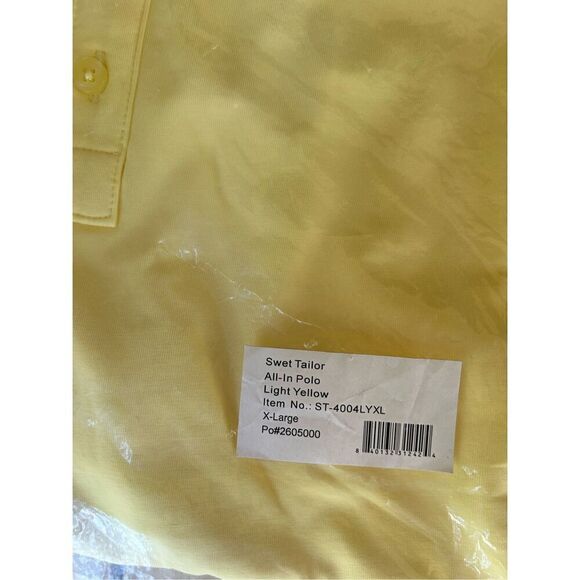 NWT Swet Tailor All-In Polo In Light Yellow Size XL - Picture 5 of 5
